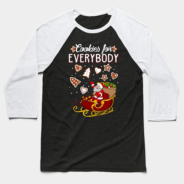 Cookies For Everybody Christmas Ugly Sweater Baseball T-Shirt by KsuAnn